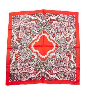 Paisley Floral Silk Rayon Scarf Vintage Accessory